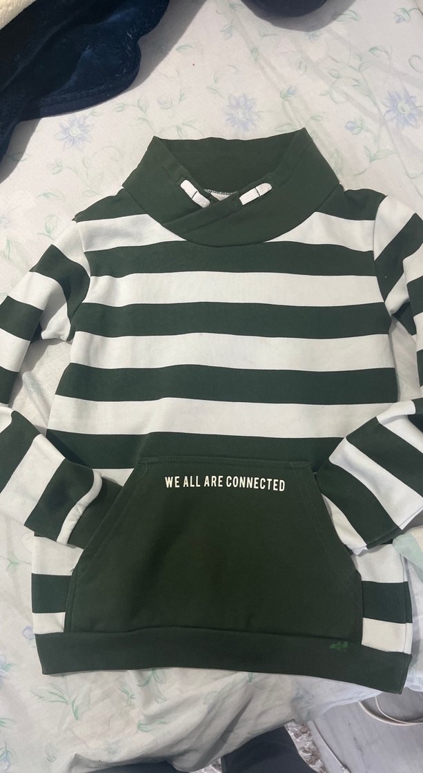 Erkek Çocuk Yeşil Çizgili Sweatshirt - Görsel 4