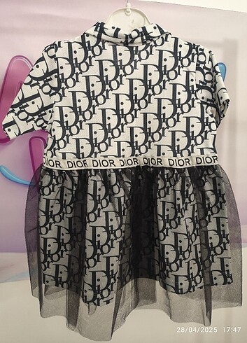 5 Yaş Beden beyaz Renk Dior Gömlek elbise 5-6 yas oversize