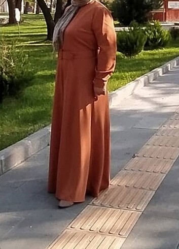 50 Beden camel Renk Elbise 