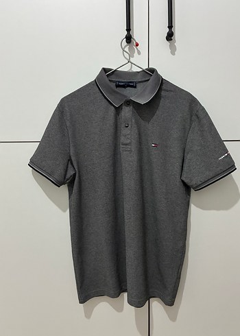 Tommy Hilfiger Gri Kısa Kollu Polo Tişört