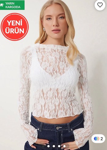 Dantel Detaylı Beyaz Kadın Bluz