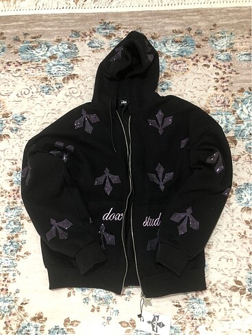 DOX STUD rhinestone rhine stone hoodie kapuşonlu sweat sweatshir