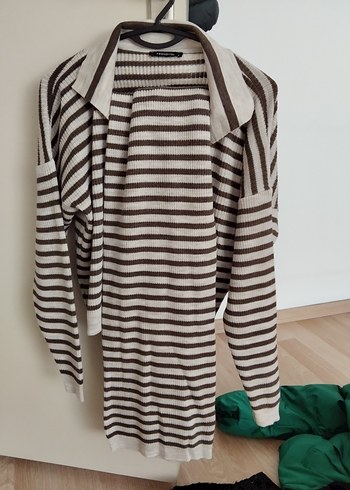 Bohem Tarzı Boğazlı Çizgili Kadın Triko - Görsel 3