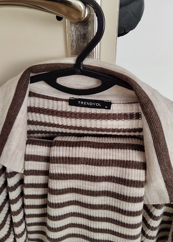 Bohem Tarzı Boğazlı Çizgili Kadın Triko - Görsel 4