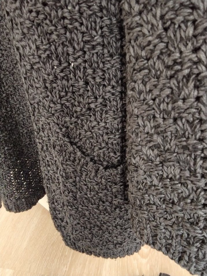 Gri Örgü Kadın Hırka, Uzun Kollu, Rahat Kesim - Görsel 2