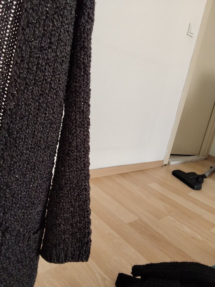 Gri Örgü Kadın Hırka, Uzun Kollu, Rahat Kesim - Görsel 3