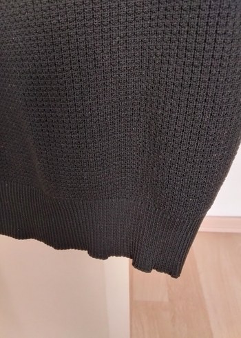 Siyah Kadın Triko Crop Bluz - Görsel 2