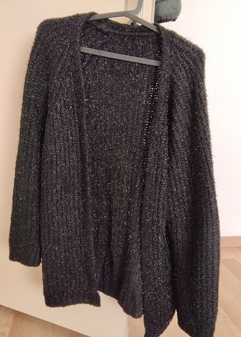 Uzun Kollu Siyah Örgü Kadın Kazak - Görsel 4