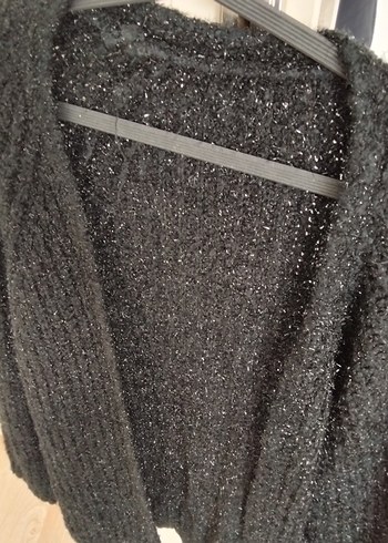 Uzun Kollu Siyah Örgü Kadın Kazak - Görsel 2