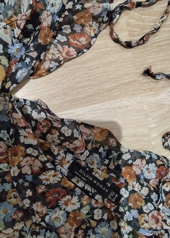 Çiçek Desenli V Yakalı Bohem Bluz - Görsel 8