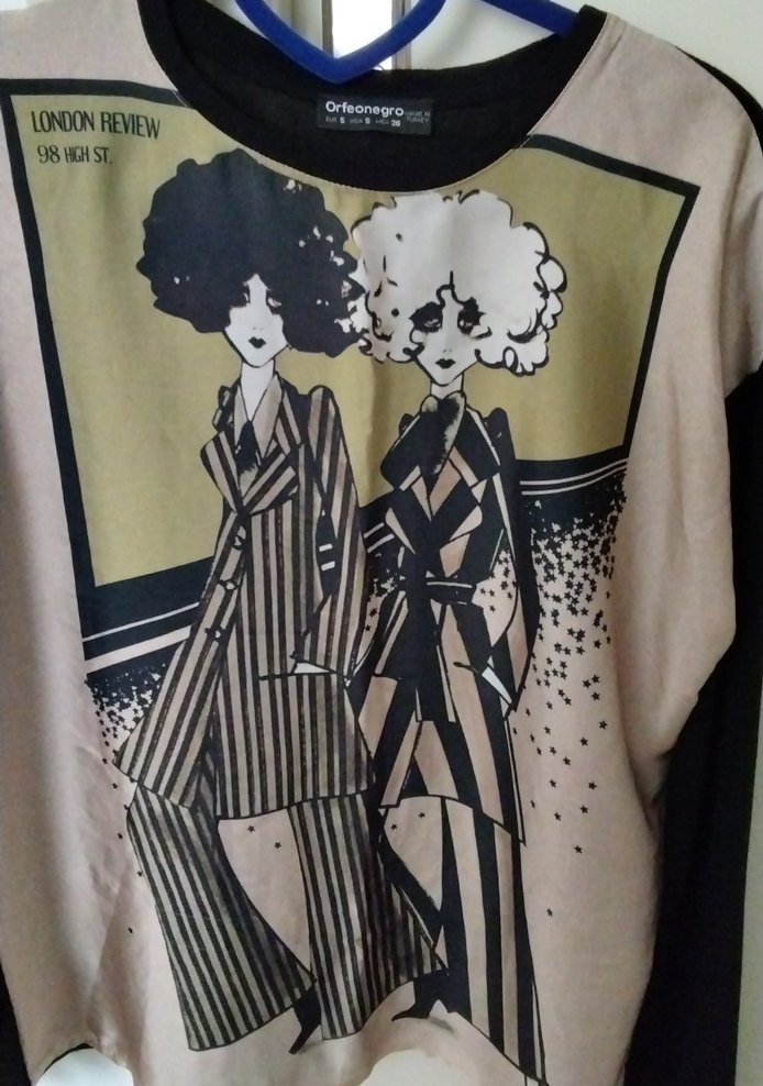 Kadın Bej Baskılı Uzun Kollu Bluz - Görsel 2