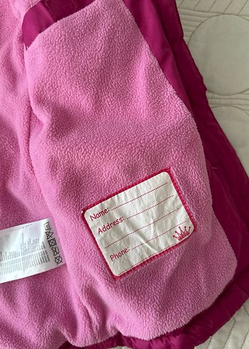 Kız Çocuk Kapüşonlu Koyu Pembe Mont - Görsel 4