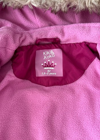 Kız Çocuk Kapüşonlu Koyu Pembe Mont - Görsel 5