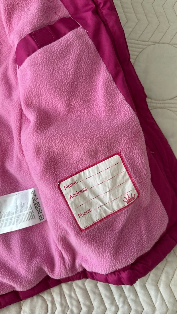 Kız Çocuk Kapüşonlu Koyu Pembe Mont - Görsel 4