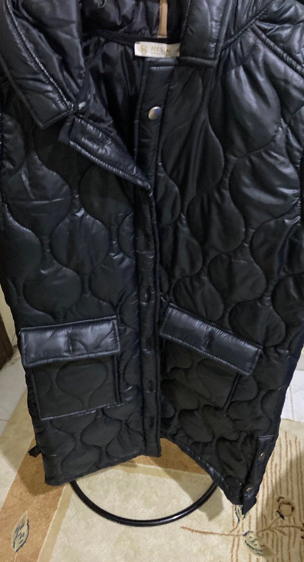 Düğmeli Siyah Deri Kadın Yelek - Görsel 2