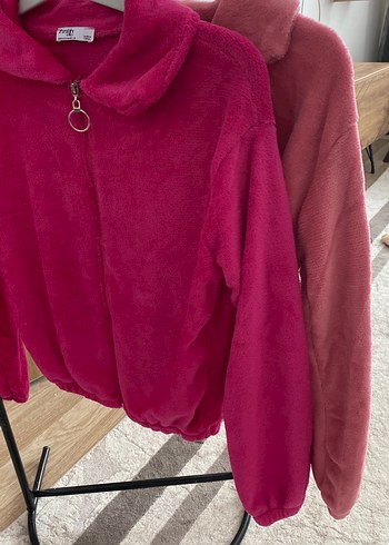 Pembe Peluş Kadın Ceket - Görsel 2