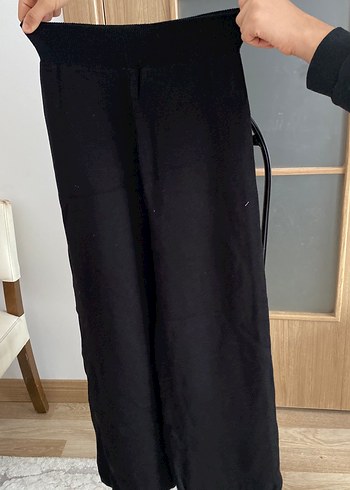 Siyah Beyaz Çizgili Yün Kadın Kazak takım - Görsel 3