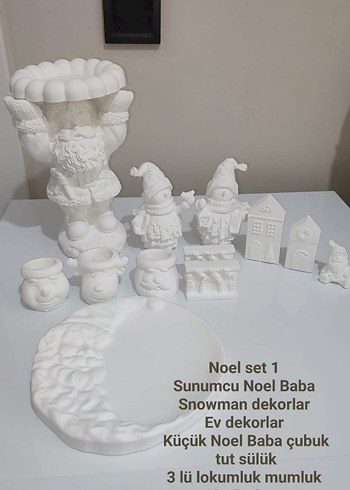 Beyaz Mini Dekoratif Figürler Seti