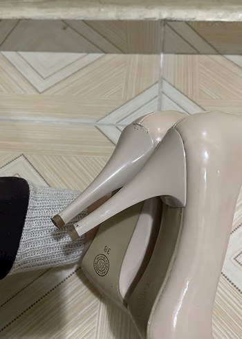 Bej ten rengi Stiletto Topuklu Kadın Ayakkabı - Görsel 7