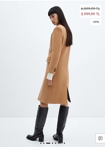 Mango yün ceket kaban - Görsel 2