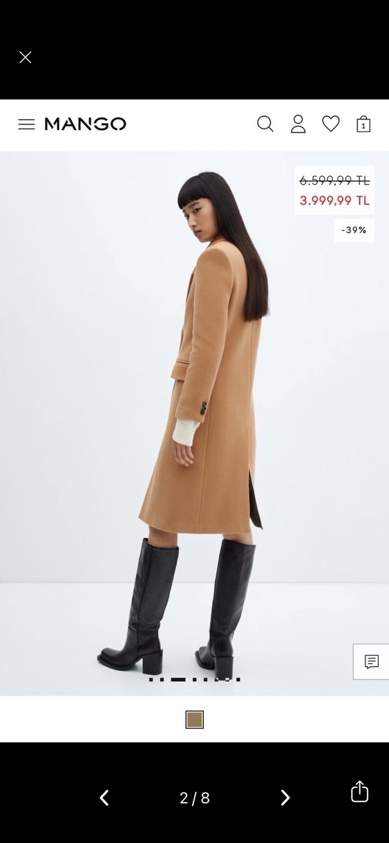 Mango yün ceket kaban - Görsel 2