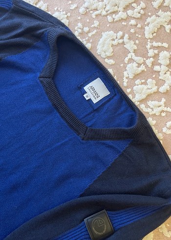 ARMANİ Lacivert Erkek Triko Bisiklet Yaka İnce Kazak - Görsel 3