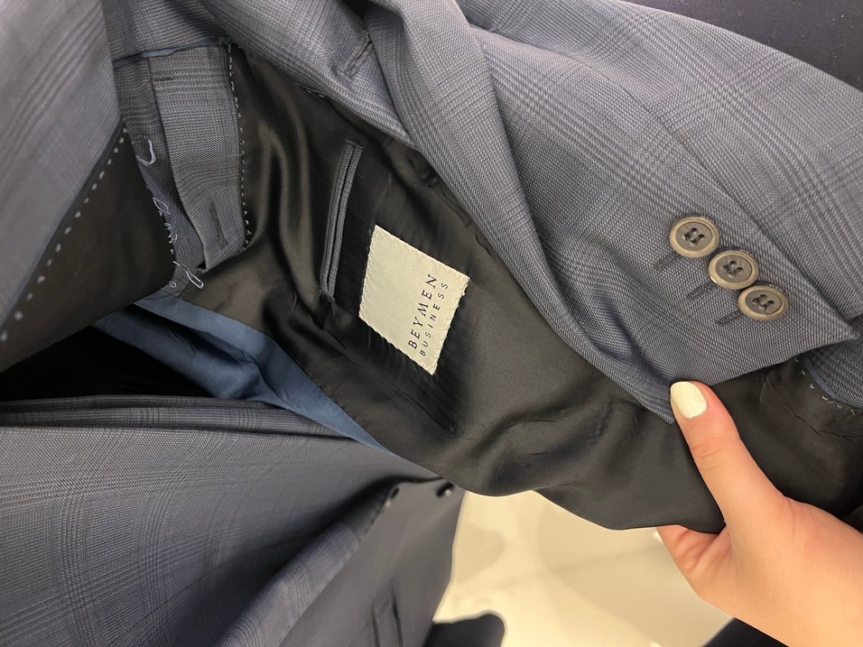 BEYMEN Erkek Koyu Gri Düğmeli Takım Elbise - Görsel 2