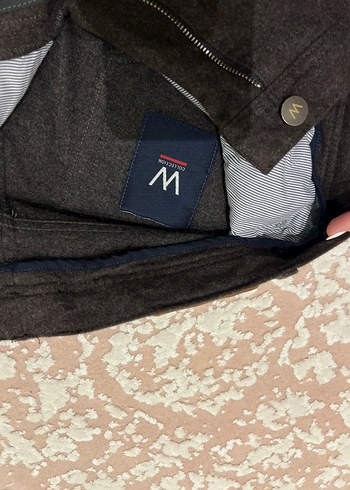 W Markalı Düğmeli Dar Kesim Kahverengi Pantolon Kışlık - Görsel 3