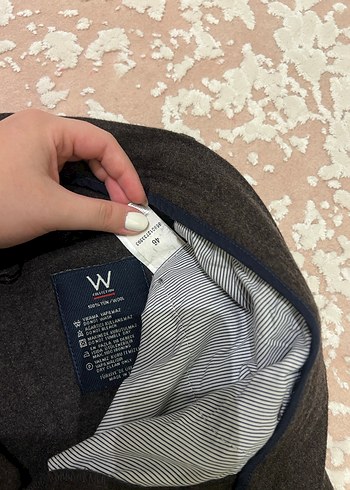 W Markalı Düğmeli Dar Kesim Kahverengi Pantolon Kışlık - Görsel 4