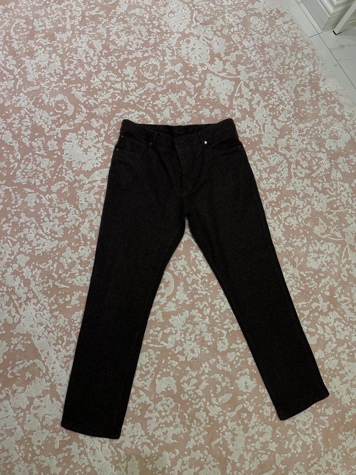 W Markalı Düğmeli Dar Kesim Kahverengi Pantolon Kışlık - Görsel 2