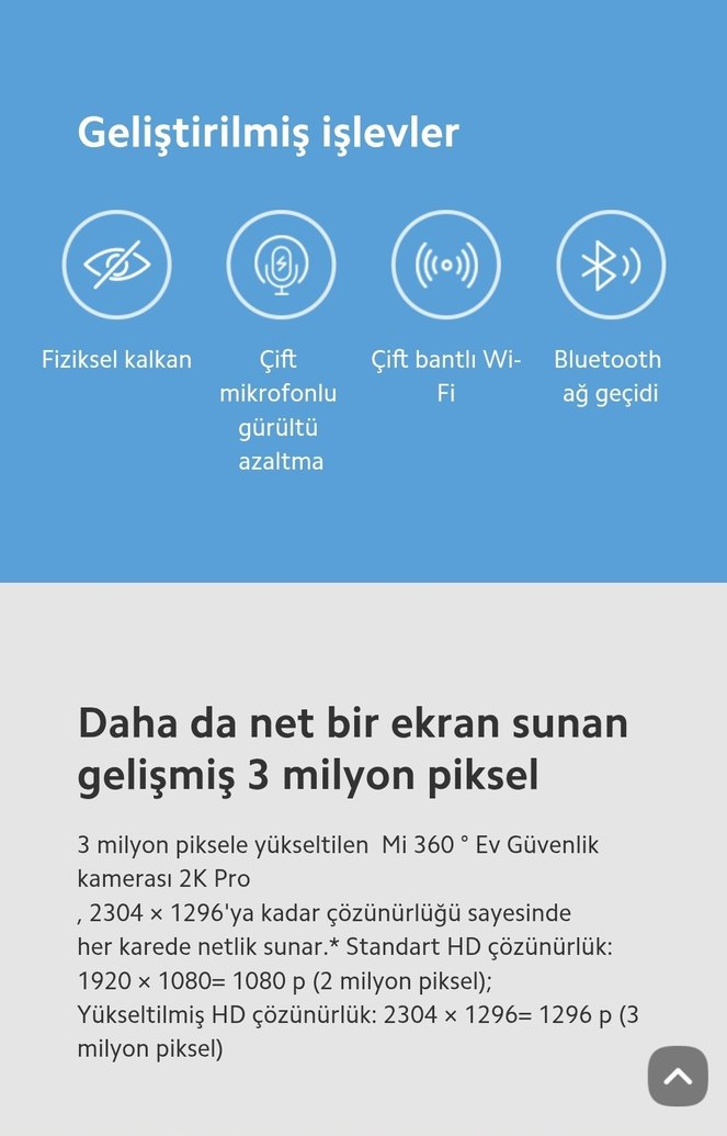 Xiaomi Mi 360° Home Security Kamera 2K Pro Beyaz - Görsel 3