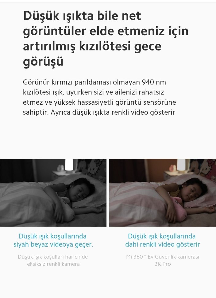 Xiaomi Mi 360° Home Security Kamera 2K Pro Beyaz - Görsel 5