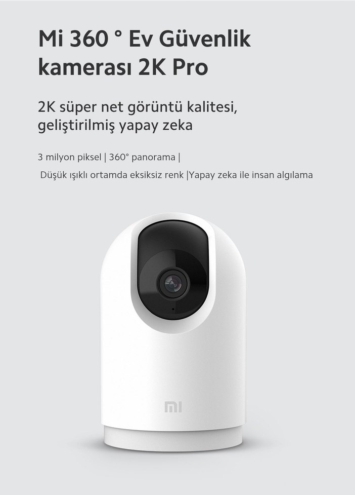 Xiaomi Mi 360° Home Security Kamera 2K Pro Beyaz - Görsel 2