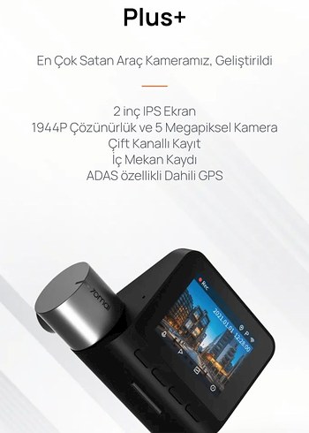 70mai Dash Cam Pro  70mai Siyah Aksiyon Kamerası - Görsel 4
