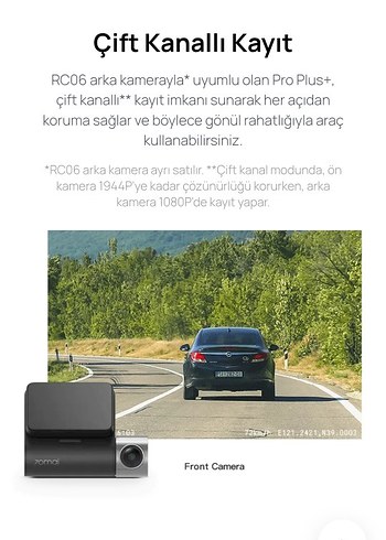 70mai Dash Cam Pro  70mai Siyah Aksiyon Kamerası - Görsel 6