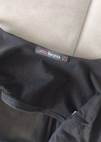 Bershka Beyaz siyah Kısa Askılı Drapeli Kadın Büstiyer
