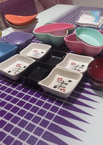 Renkli Çoklu Tabak ve Kase Seti - Görsel 2