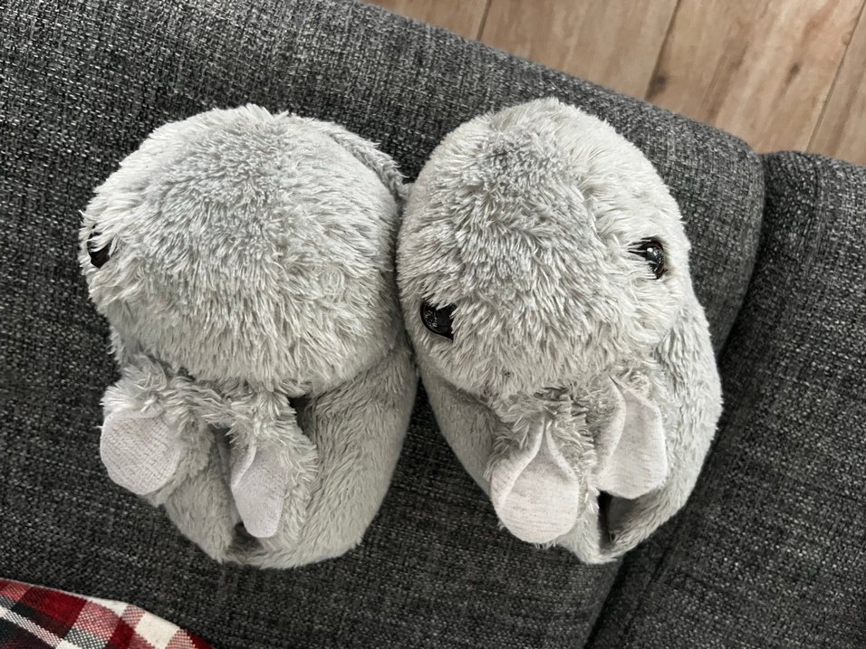 Kız Çocuk Gri Kürklü Ev Terliği - Görsel 2