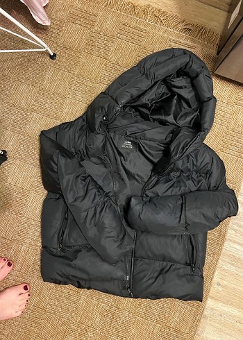 Siyah Fermuarlı Kadın Kışlık Mont - Görsel 5