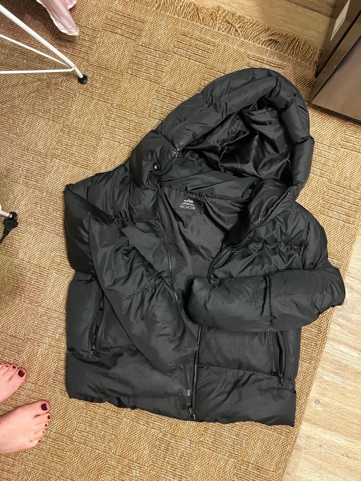 Siyah Fermuarlı Kadın Kışlık Mont - Görsel 5