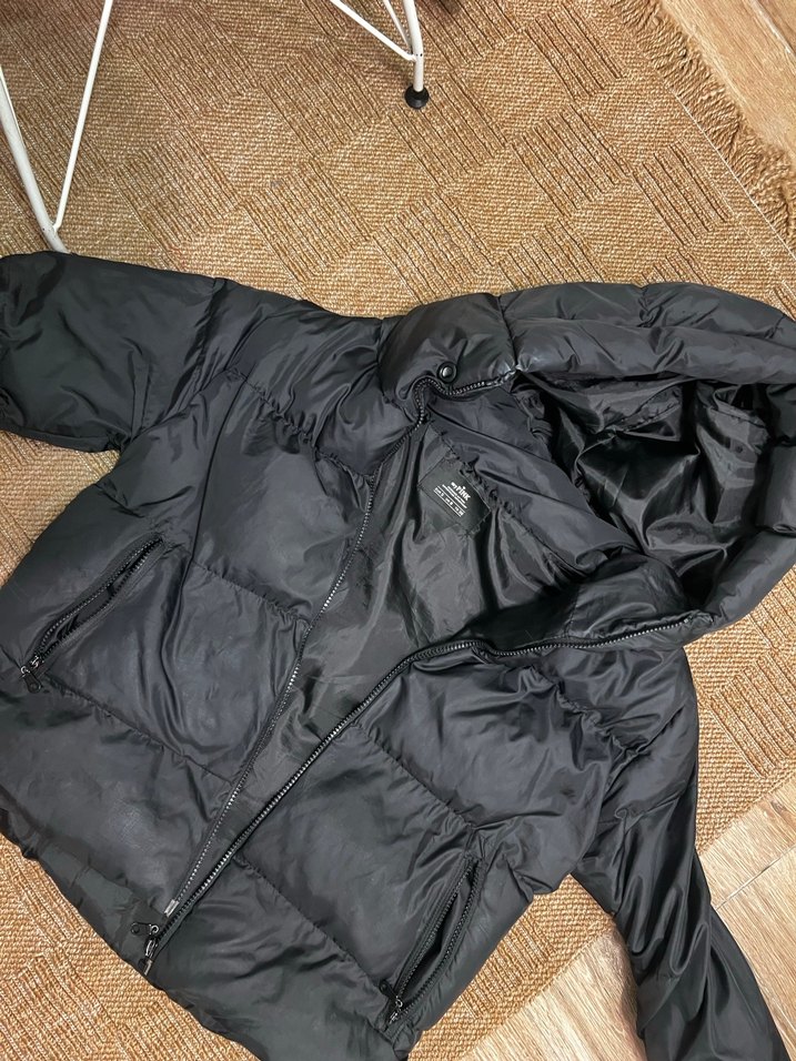 Siyah Fermuarlı Kadın Kışlık Mont - Görsel 2