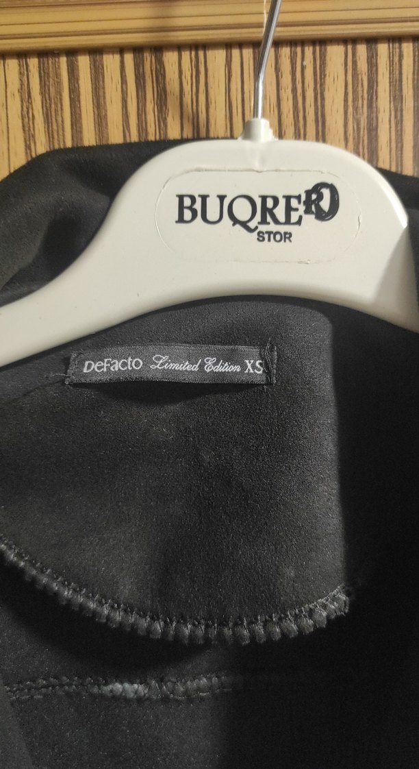 Siyah Deri Kemerli Biker Ceket - Görsel 2