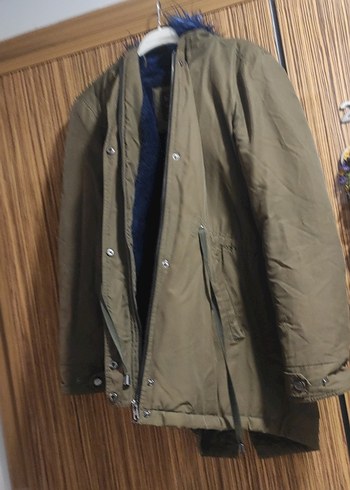 Kürk Detaylı Mavi Midi Kadın Kış Ceketi - Görsel 6