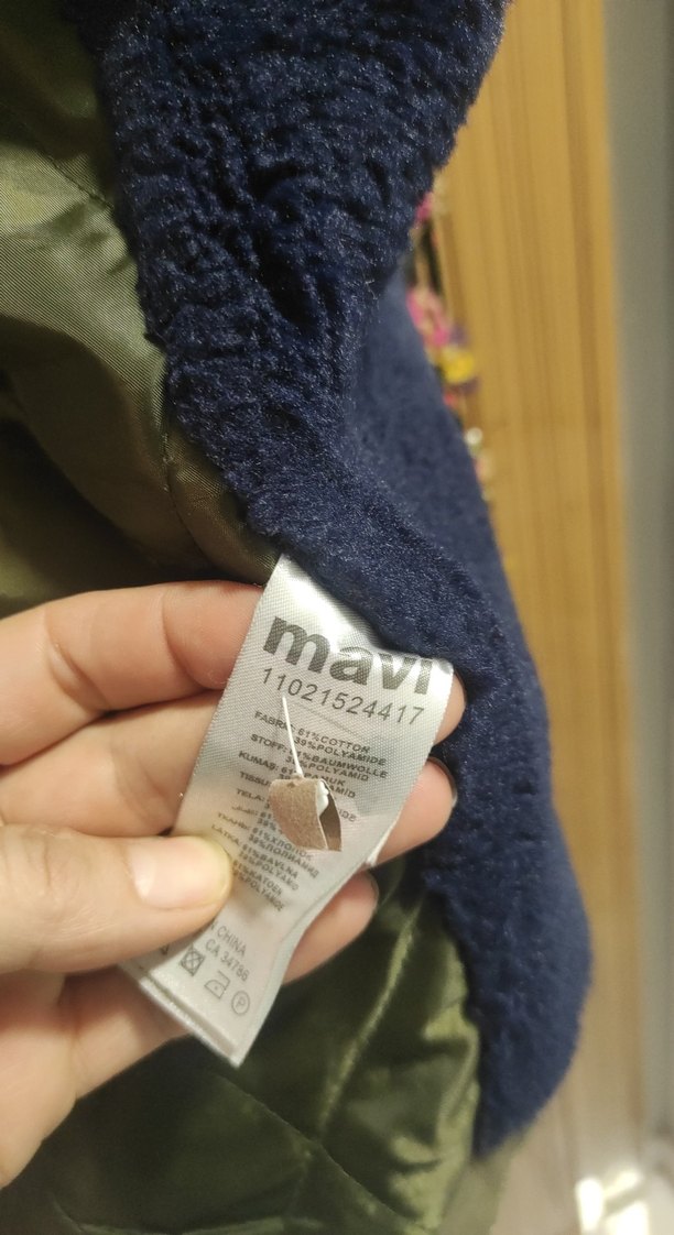 Kürk Detaylı Mavi Midi Kadın Kış Ceketi - Görsel 2