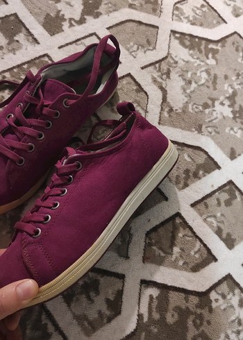 Bordo Süet Kadın Spor Ayakkabı - Görsel 3