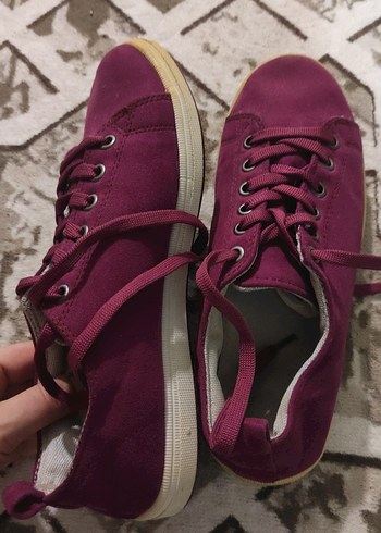 Bordo Süet Kadın Spor Ayakkabı - Görsel 7