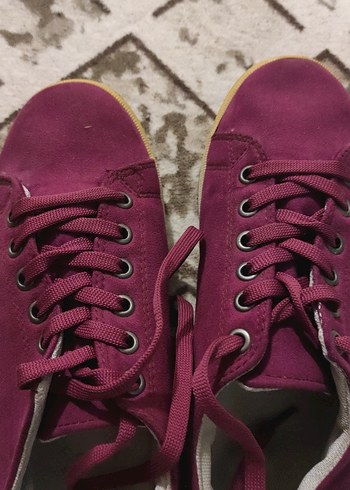 Bordo Süet Kadın Spor Ayakkabı - Görsel 6