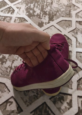 Bordo Süet Kadın Spor Ayakkabı - Görsel 5