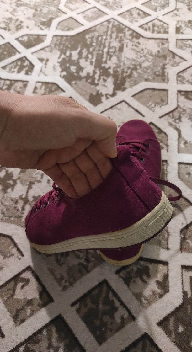 Bordo Süet Kadın Spor Ayakkabı - Görsel 5