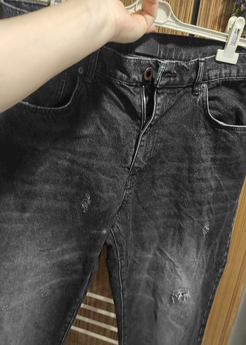 Gri Kadın Regular Fit Midi Kot Pantolon - Görsel 6